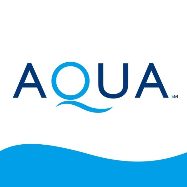 Blue and white logo for aqua Ohio