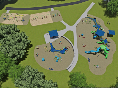 Rendering of the new Inclusive Playground at Hedges-Boyer Park
