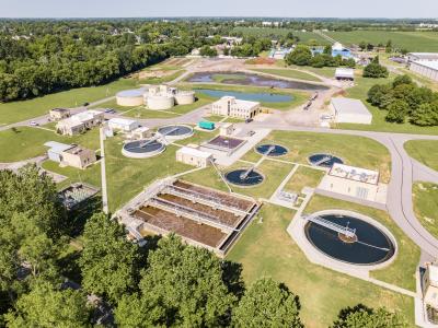  This photo shows an aerial view of the City of Tiffin Water Pollution Control Center.