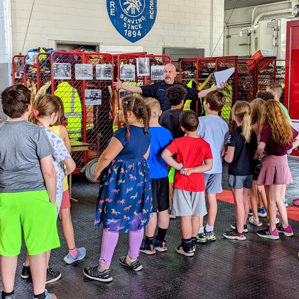Children visit Fire Station #1 with Firefighter/Paramedic Matt Gebauer