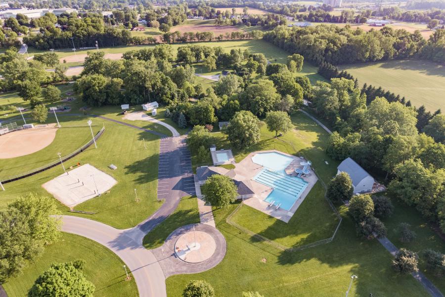Aerial picture of Hedges-Boyer Park in Tiffin, Ohio