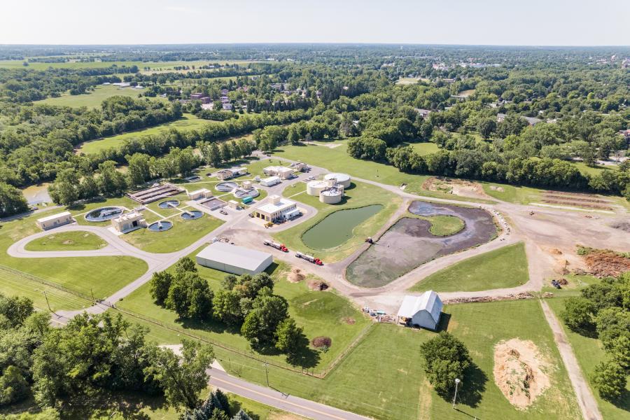 Aerial picture of the Tiffin Water Pollution Control Center