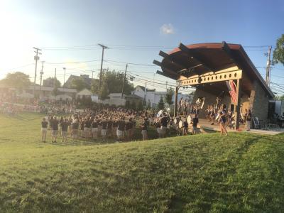 Students perform at the Tiffin East Green Amphitheater during the Thursday Night Tunes Band Bash - Photo by Marisa Stephens