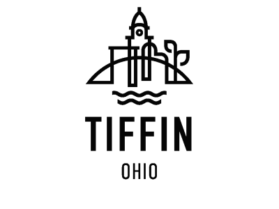 Black and white logo for the city of Tiffin