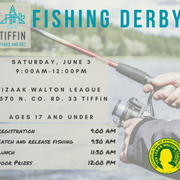Flier for Tiffin Parks and Rec Fishing Derby