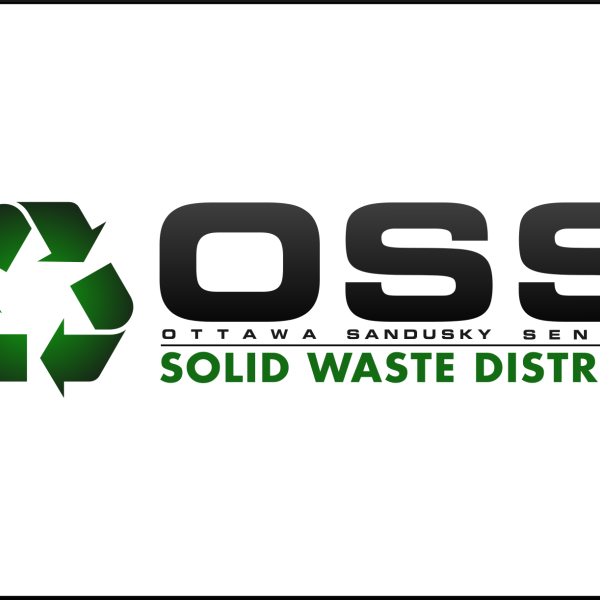 Ottawa, Sandusky, Seneca solid waste district logo with green arrow recycling symbol