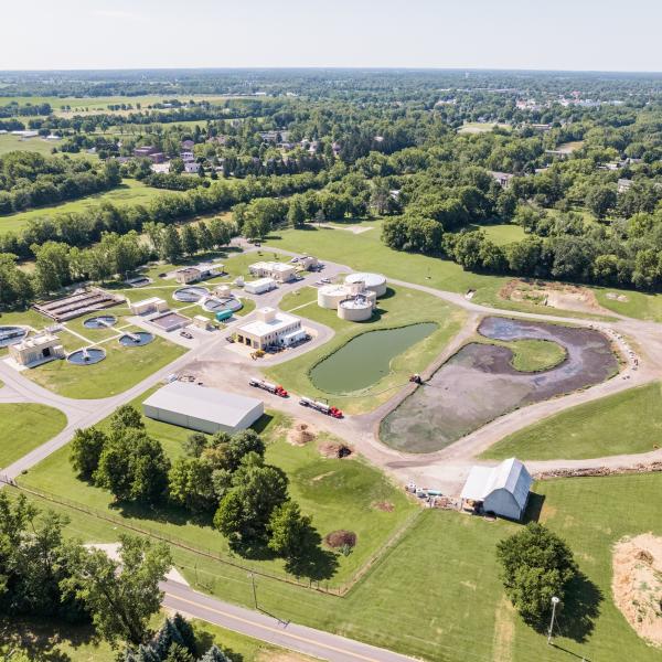 Aerial picture of the Tiffin Water Pollution Control Center
