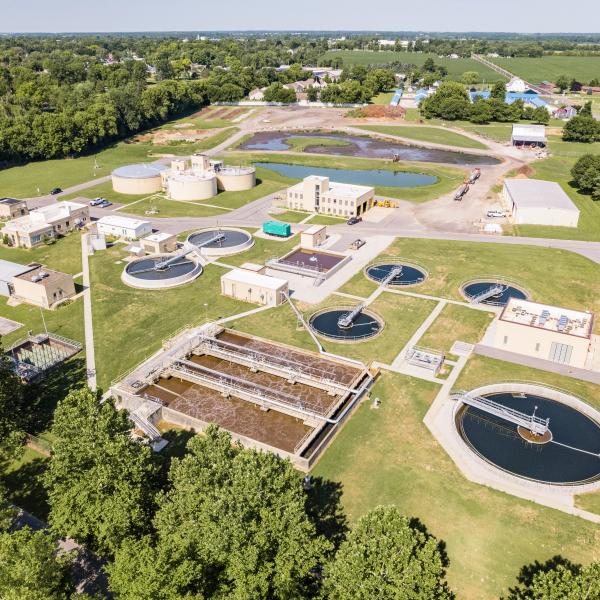  This photo shows an aerial view of the City of Tiffin Water Pollution Control Center.